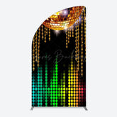 Lofaris Disco Ball Dance Party Bokeh Retro Half Moon Arch Backdrop